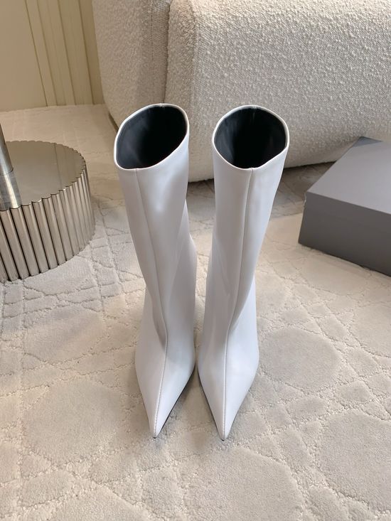 Balenciaga Pointed Toe High Heel Boot Premium Leather Upper