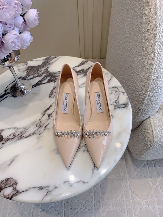 Jimmy Choo Sparkling Rhinestone High-heeled Shoes for Timeless Look