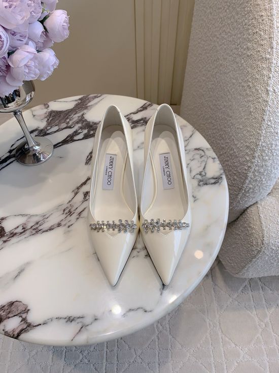 Jimmy Choo Sparkling Rhinestone High-heeled Shoes for Timeless Look