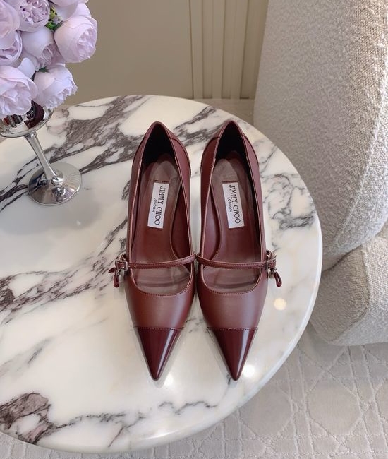 Jimmy Choo Chic Pointed-toe High-heeled Shoes with Pearl