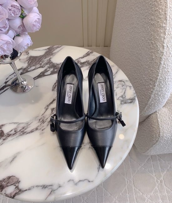 Jimmy Choo Chic Pointed-toe High-heeled Shoes with Pearl