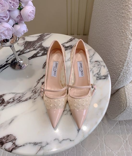 Jimmy Choo Gentle Lace High-heeled Shoes with Classic Design
