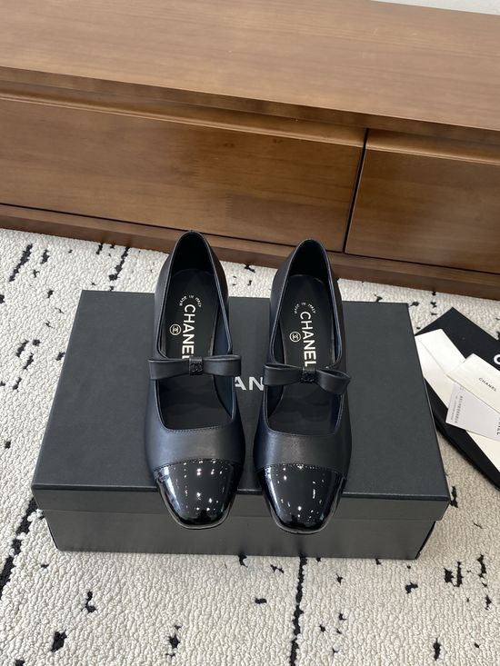 Chanel Elegant Mary Jane Mid-Heel Dress Shoes