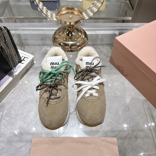 Miu Miu Vintage Distressed Thick-Soled Training Shoes