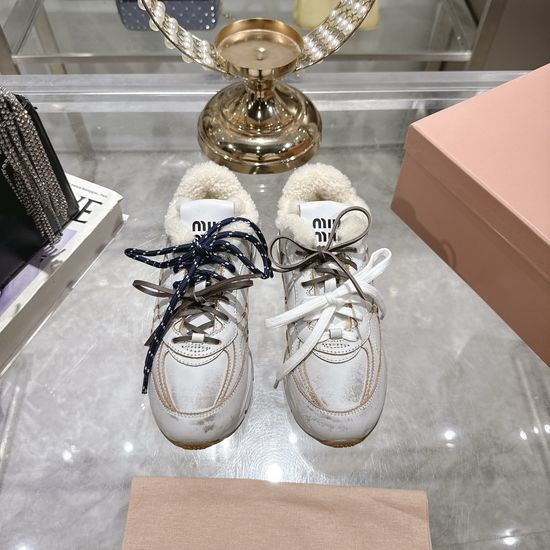 Miu Miu Vintage Distressed Thick-Soled Training Shoes