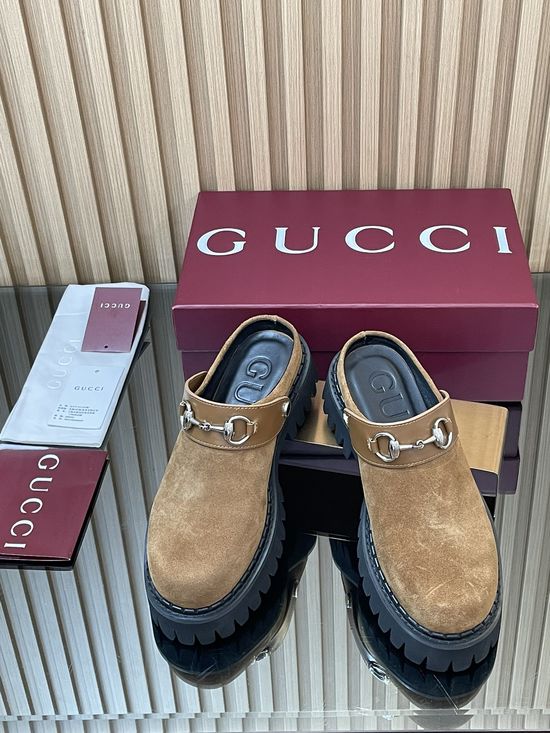 Gucci Horsebit Backless Slip On Thick Sole Mules