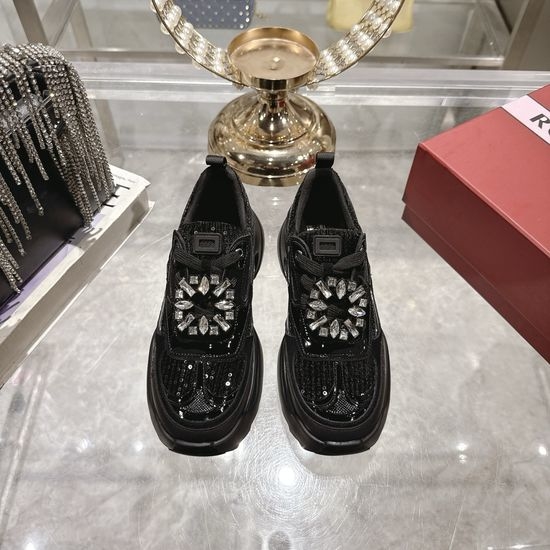 Roger Viver RV Elegant Sparkling Crystal Decorated Sneakers