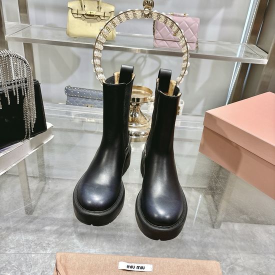 Miu Miu Slimming Thick-Soled Chelsea Boots
