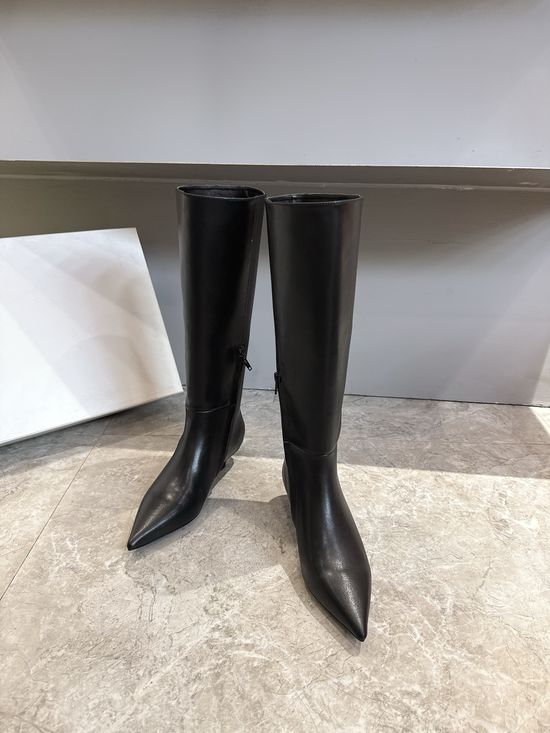 Toteme Classic Kitten Heel Genuine Leather Versatile Comfort Dress Tall Boots