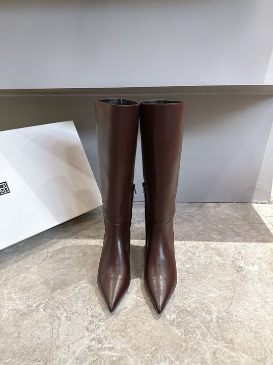 Toteme Classic Kitten Heel Genuine Leather Versatile Comfort Dress Tall Boots