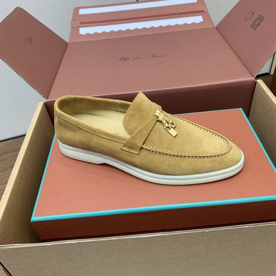 Loro Piana Premium Loafers Soft Calf Suede Upper Leather Insole Non-slip Rubber Sole