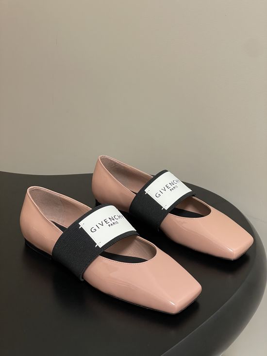 Givenchy Square Toe Leather Slip-on Mary Jane Flats