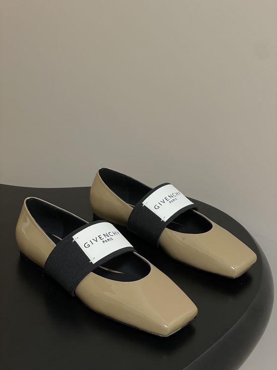 Givenchy Square Toe Leather Slip-on Mary Jane Flats