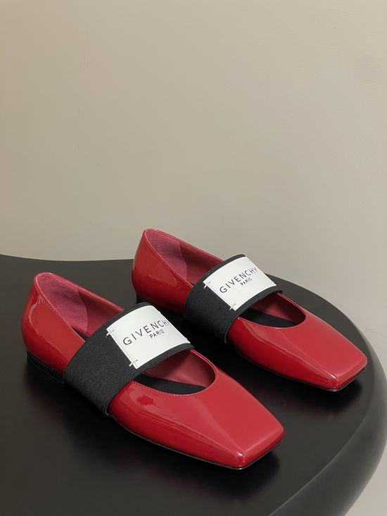 Givenchy Square Toe Leather Slip-on Mary Jane Flats