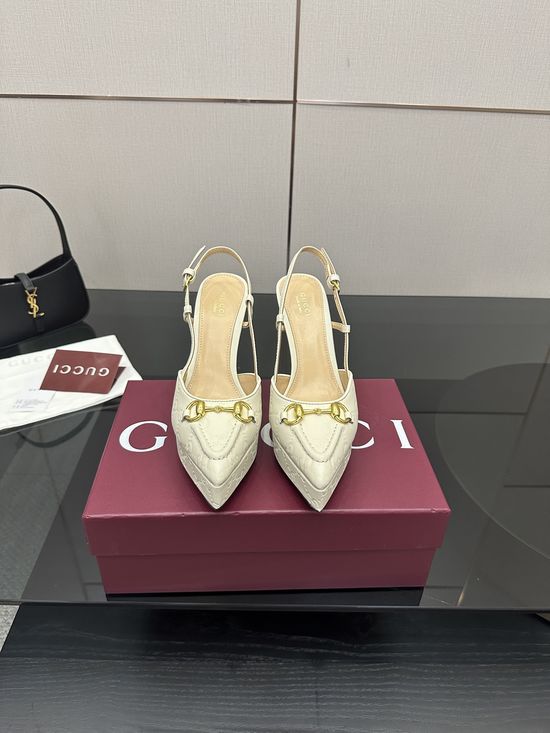 Gucci Chunky Platform Slide Sandals with Leather Upper