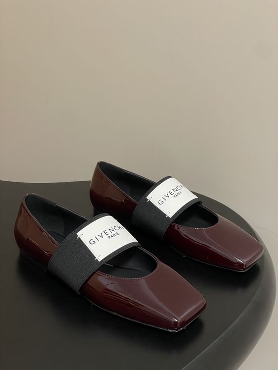 Givenchy Square Toe Leather Slip-on Mary Jane Flats