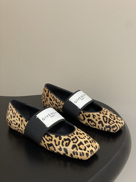 Givenchy Square Toe Leather Slip-on Mary Jane Flats