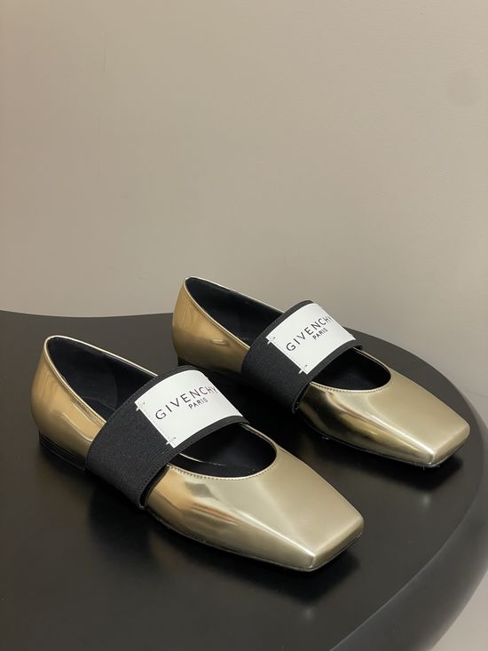 Givenchy Square Toe Leather Slip-on Mary Jane Flats