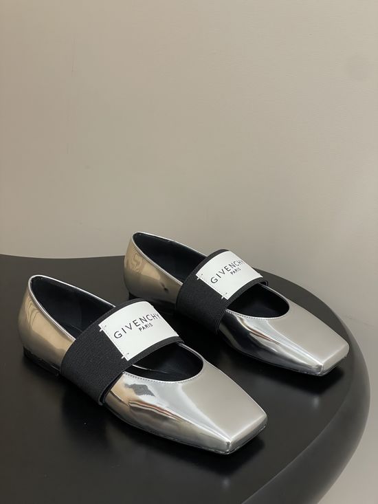 Givenchy Square Toe Leather Slip-on Mary Jane Flats