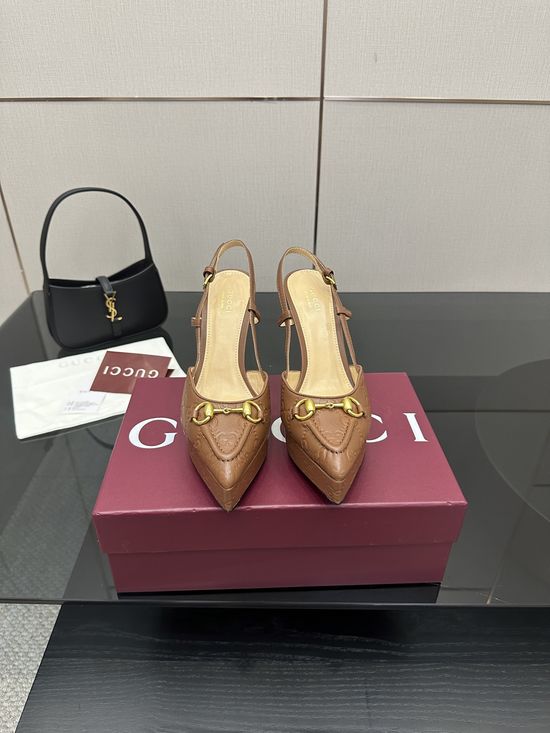 Gucci Chunky Platform Slide Sandals with Leather Upper
