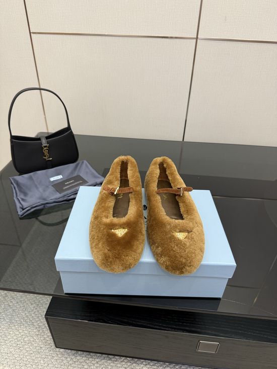 Prada Classic Mary Jane Shoes with Soft Sheepskin Upper