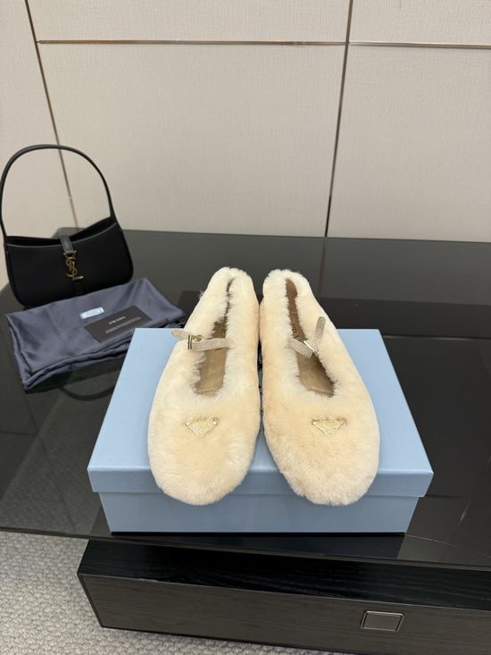 Prada Classic Mary Jane Shoes with Soft Sheepskin Upper