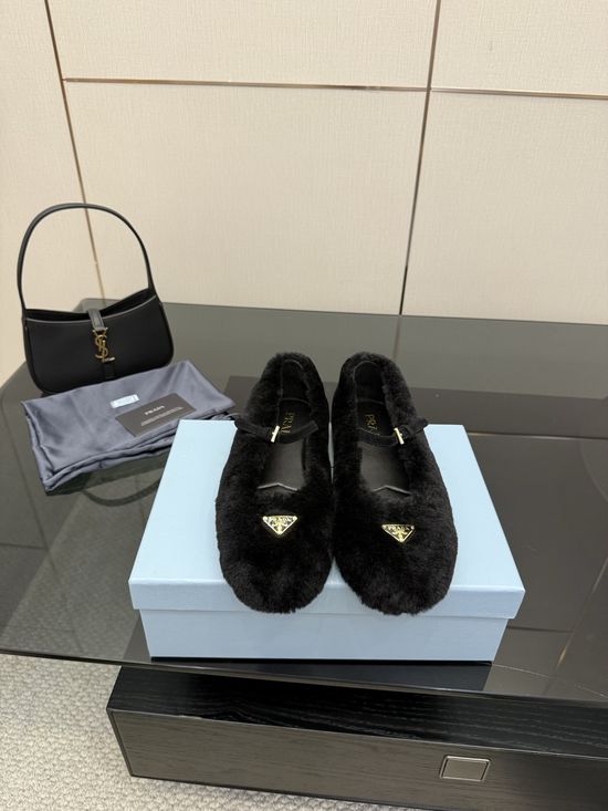 Prada Classic Mary Jane Shoes with Soft Sheepskin Upper