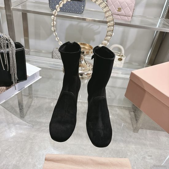 Miu Miu Chunky Heel Knee High Chelsea Boots