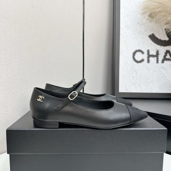 Chanel Premium Leather Fashion Shoes With Metal Buckle