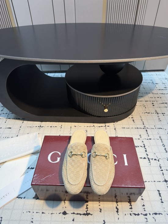 Gucci Horsebit Slip On Mules Versatile Daily Casual Shoes