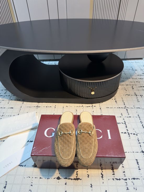 Gucci Horsebit Slip On Mules Versatile Daily Casual Shoes