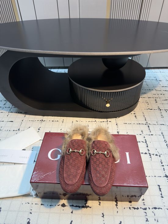 Gucci Classic Horsebit Fur Slides Casual Premium Easy Wear Shoes