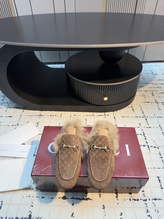 Gucci Classic Horsebit Fur Slides Casual Premium Easy Wear Shoes