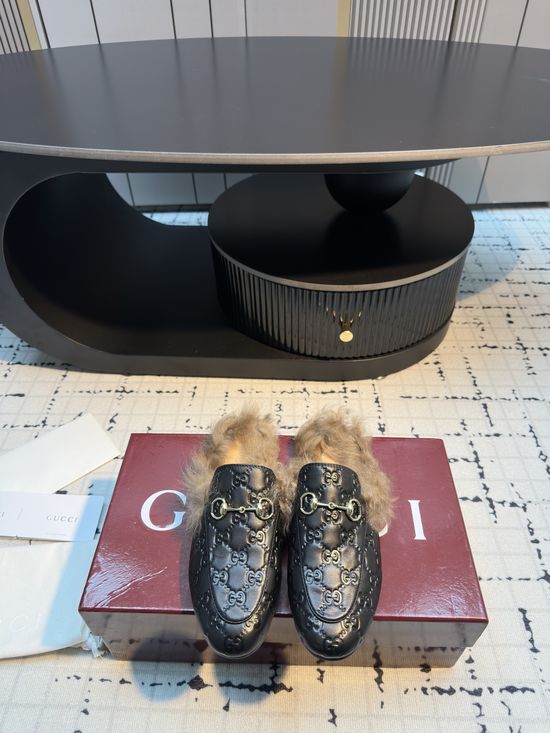 Gucci Classic Horsebit Fur Slides Casual Premium Easy Wear Shoes