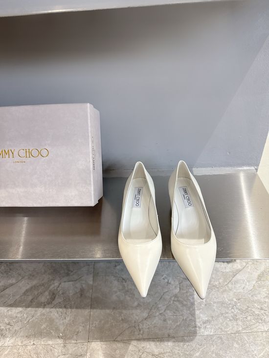 Jimmy Choo Pointed Toe Low Heel Genuine Leather Comfort Elegant Dress Shoes