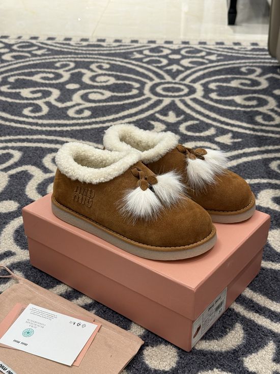 Miu Miu Fur Lined Suede Warm Ankle Boots