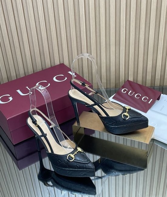 Gucci Horsebit Pointed Toe Stiletto Heels Slingback Dress Shoes