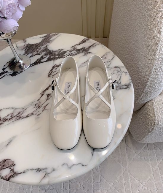 Jimmy Choo Pearl Decorated Mary Jane Leather Shoes