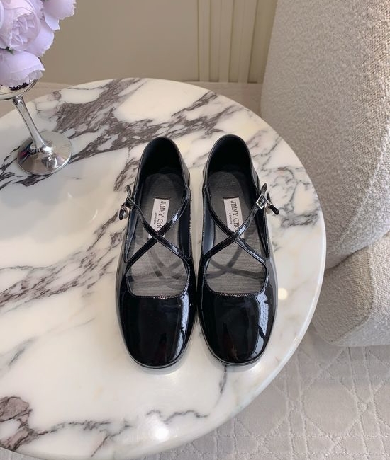 Jimmy Choo Pearl Decorated Mary Jane Leather Shoes