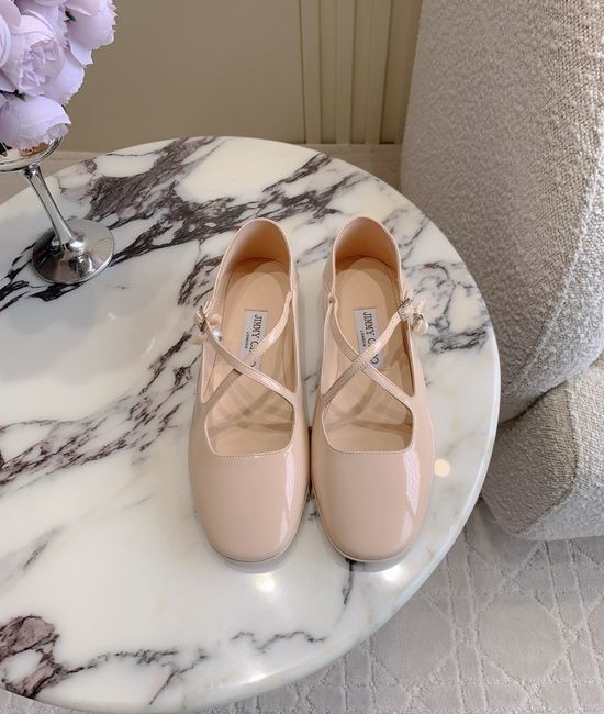 Jimmy Choo Pearl Decorated Mary Jane Leather Shoes
