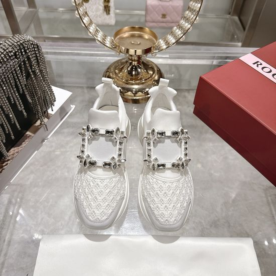 Roger Viver Rhinestone Buckle Breathable Casual Daily Walking Sneakers