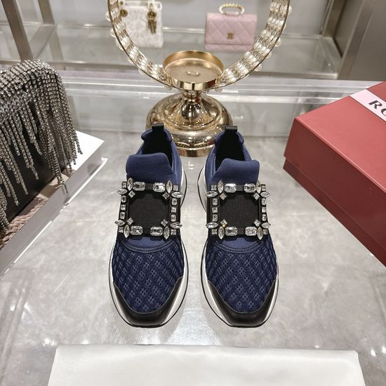 Roger Viver Rhinestone Buckle Breathable Casual Daily Walking Sneakers
