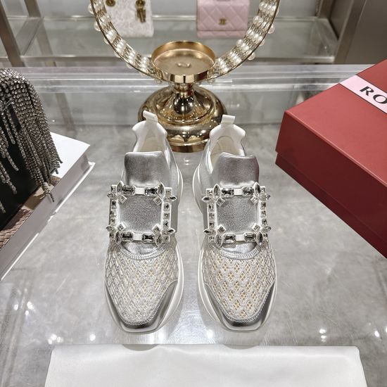 Roger Viver Rhinestone Buckle Breathable Casual Daily Walking Sneakers