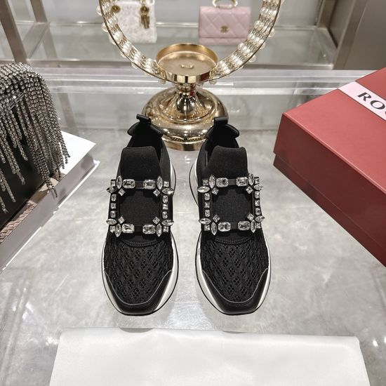 Roger Viver Rhinestone Buckle Breathable Casual Daily Walking Sneakers