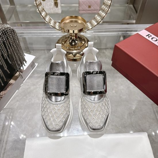 Roger Viver Rhinestone Buckle Breathable Casual Daily Walking Sneakers