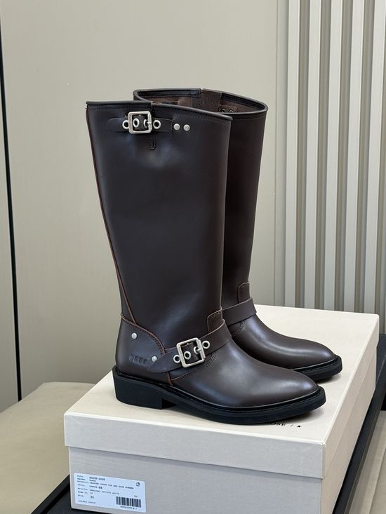Golden Goose Smooth Genuine Leather Ankle Boots With Buckle Accent