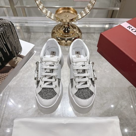Roger Viver RV Diamond Buckle Thick Sole Casual Shoes Comfortable Daily Wear