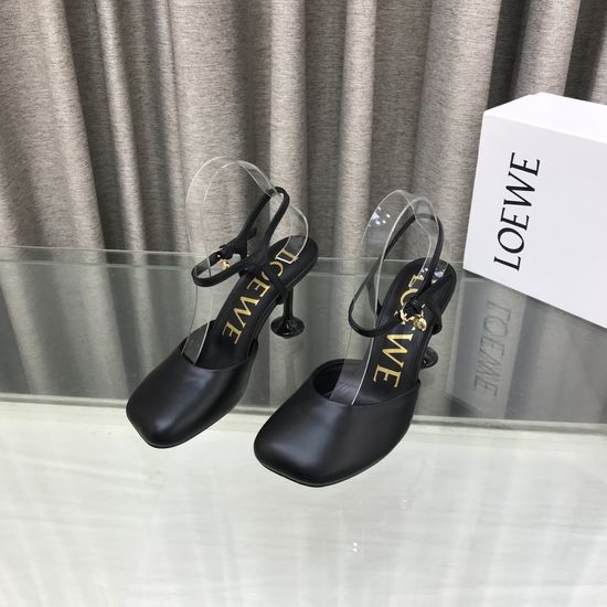 Loewe Luxury Smooth Leather Decorative Heeled Sandals