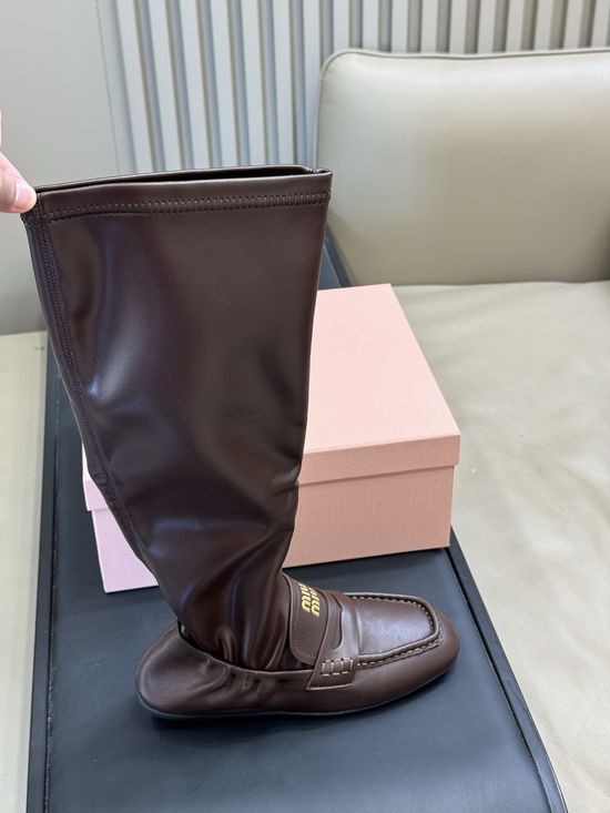Miu Miu Soft Sheepskin Comfortable Casual Ankle Boots