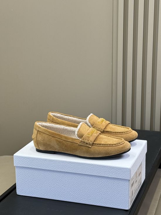 Christian Dior Premium Suede Loafers With Plush Wool Lining